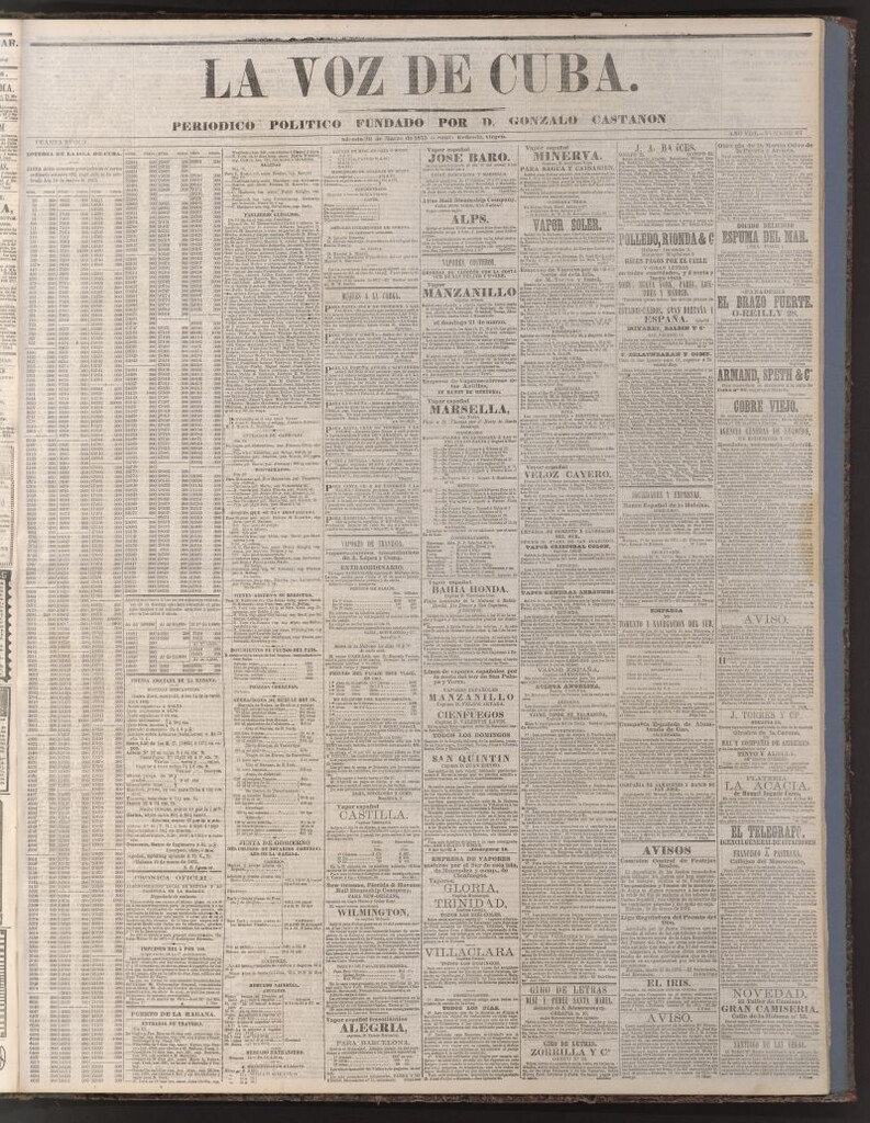 Miniatura de La Voz de Cuba: diario conservador del 20 de marzo de 1875