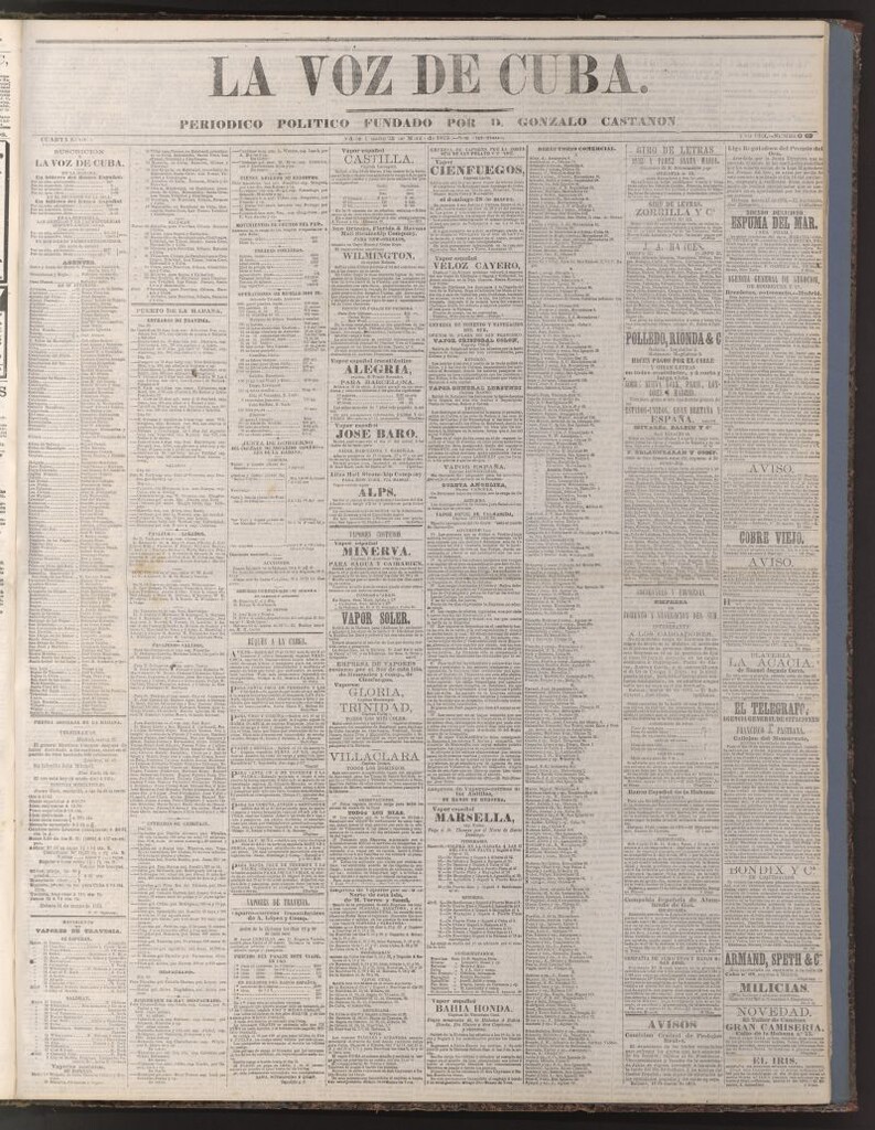 Miniatura de La Voz de Cuba: diario conservador del 23 de marzo de 1875