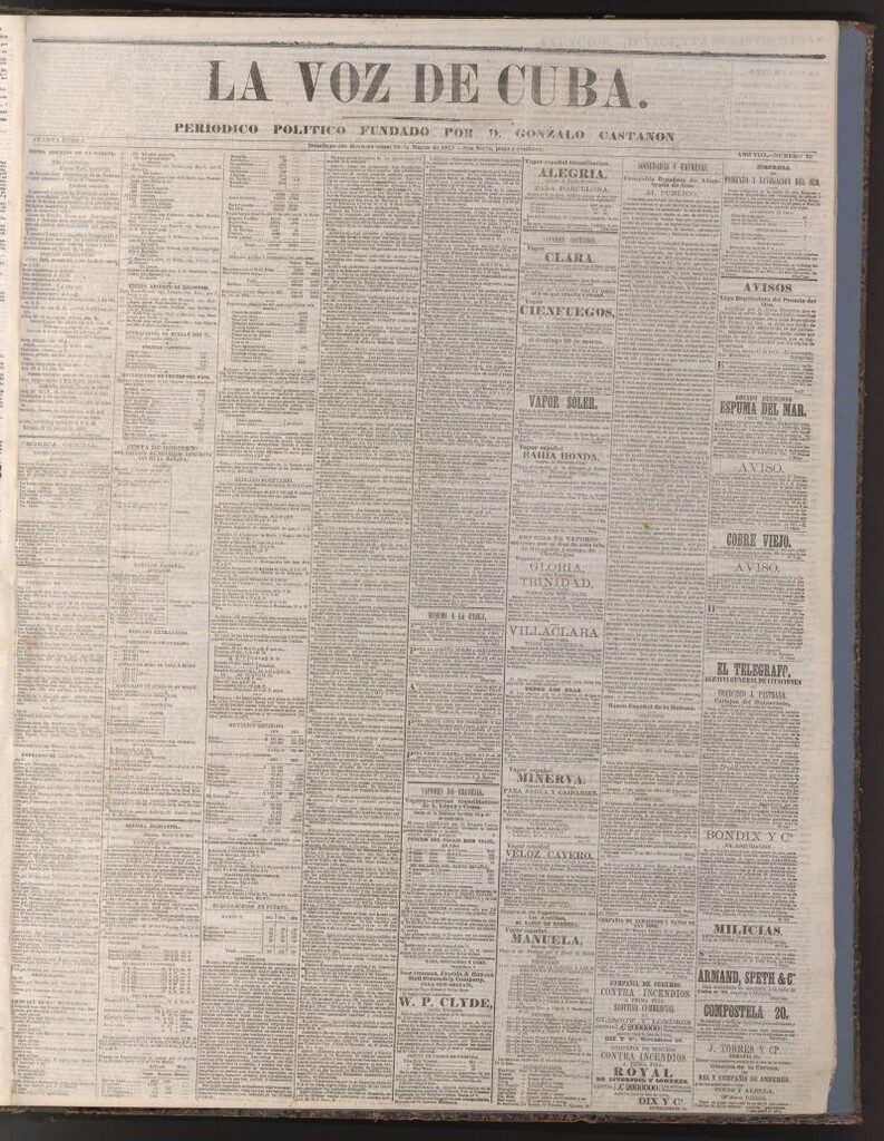 Miniatura de La Voz de Cuba: diario conservador del 28 de marzo de 1875