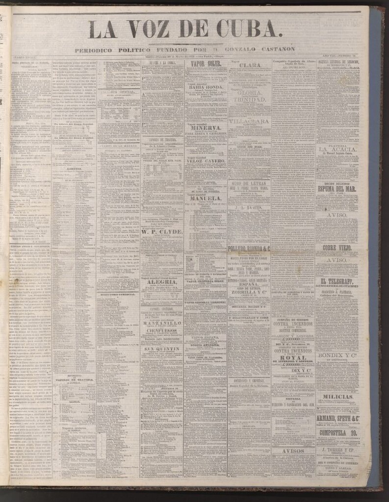 Miniatura de La Voz de Cuba: diario conservador del 30 de marzo de 1875