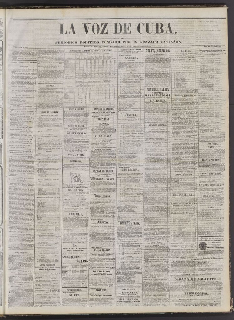 Miniatura de La Voz de Cuba: diario conservador del 11 de enero de 1878