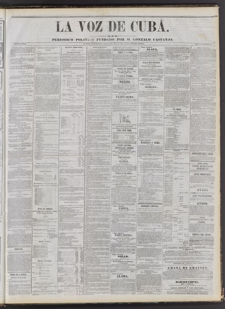 Miniatura de La Voz de Cuba: diario conservador del 13 de enero de 1878