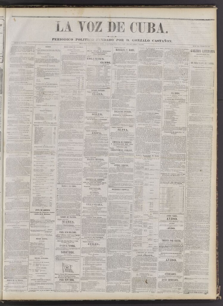 Miniatura de La Voz de Cuba: diario conservador del 16 de enero de 1878