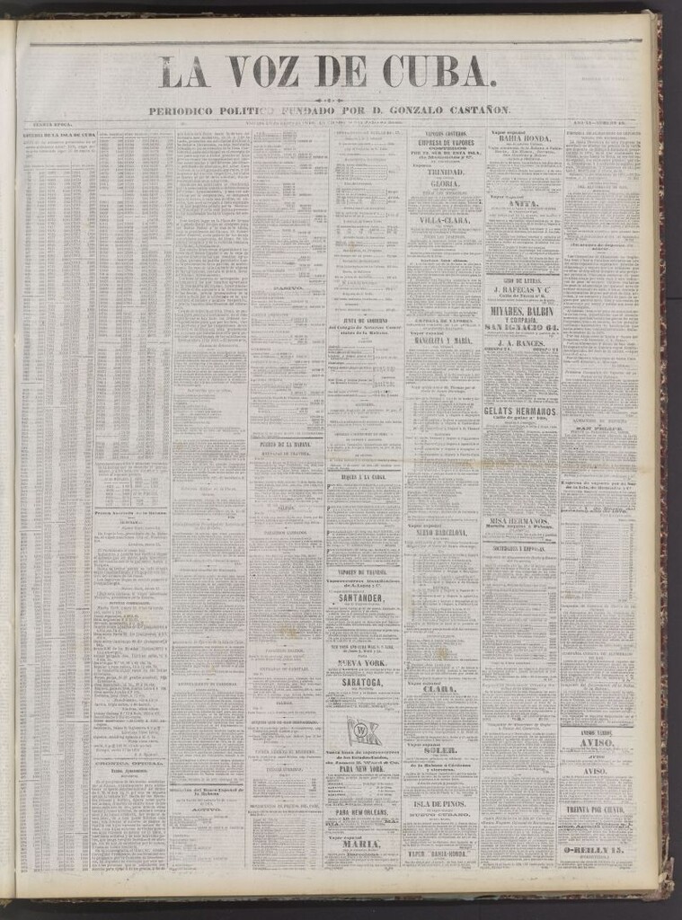 Miniatura de La Voz de Cuba: diario conservador del 18 de enero de 1878