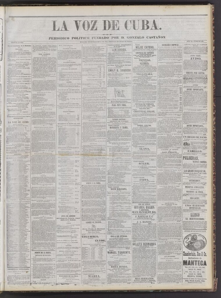 Miniatura de La Voz de Cuba: diario conservador del 23 de enero de 1878