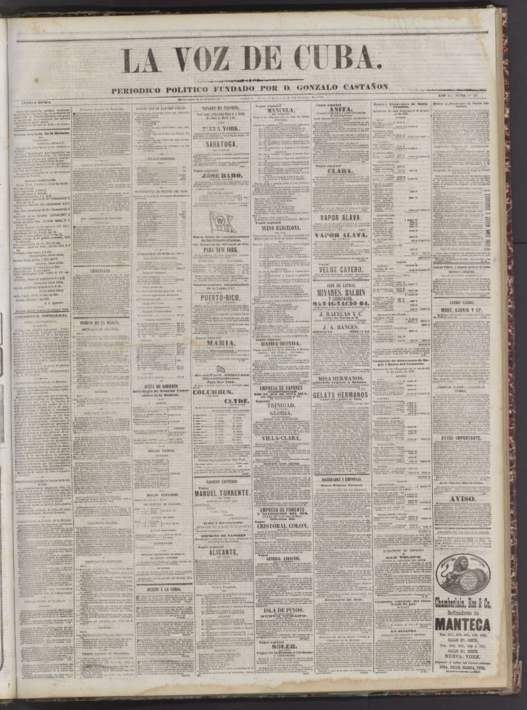 Miniatura de La Voz de Cuba: diario conservador del 6 de febrero de 1878
