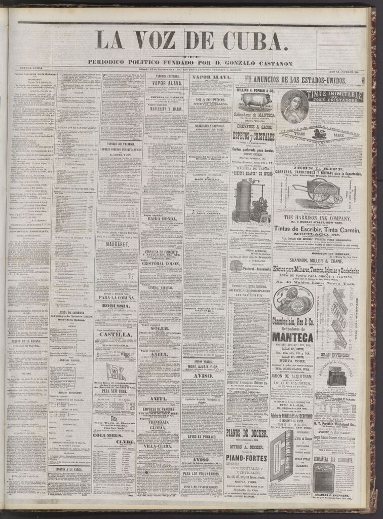 Miniatura de La Voz de Cuba: diario conservador del 16 de febrero de 1878