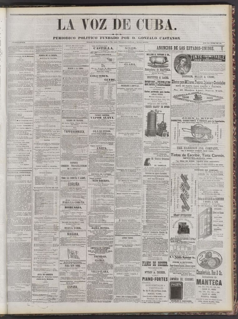 Miniatura de La Voz de Cuba: diario conservador del 23 de febrero de 1878