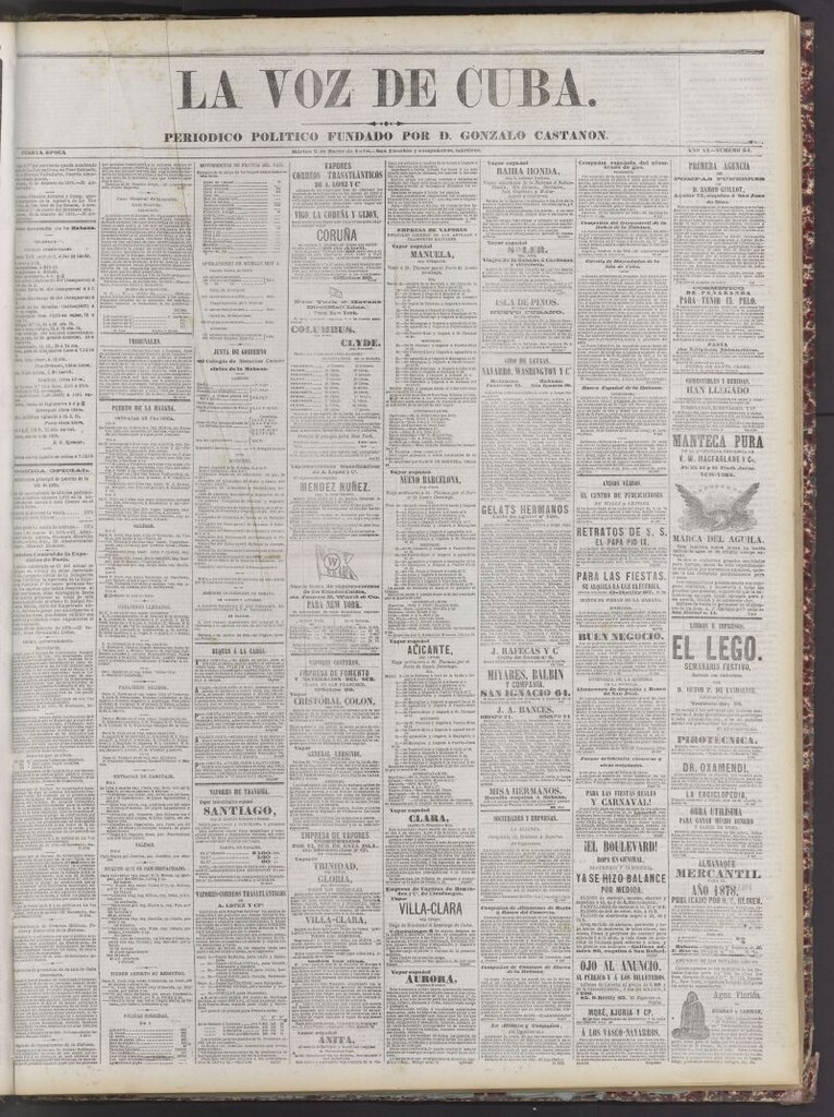 Miniatura de La Voz de Cuba: diario conservador del 5 de marzo de 1878