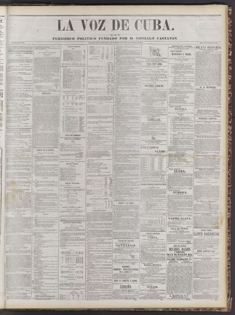 Miniatura de La Voz de Cuba: diario conservador del 10 de marzo de 1878