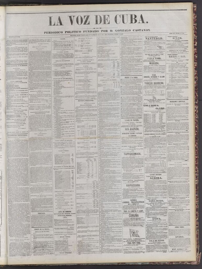 Miniatura de La Voz de Cuba: diario conservador del 17 de marzo de 1878