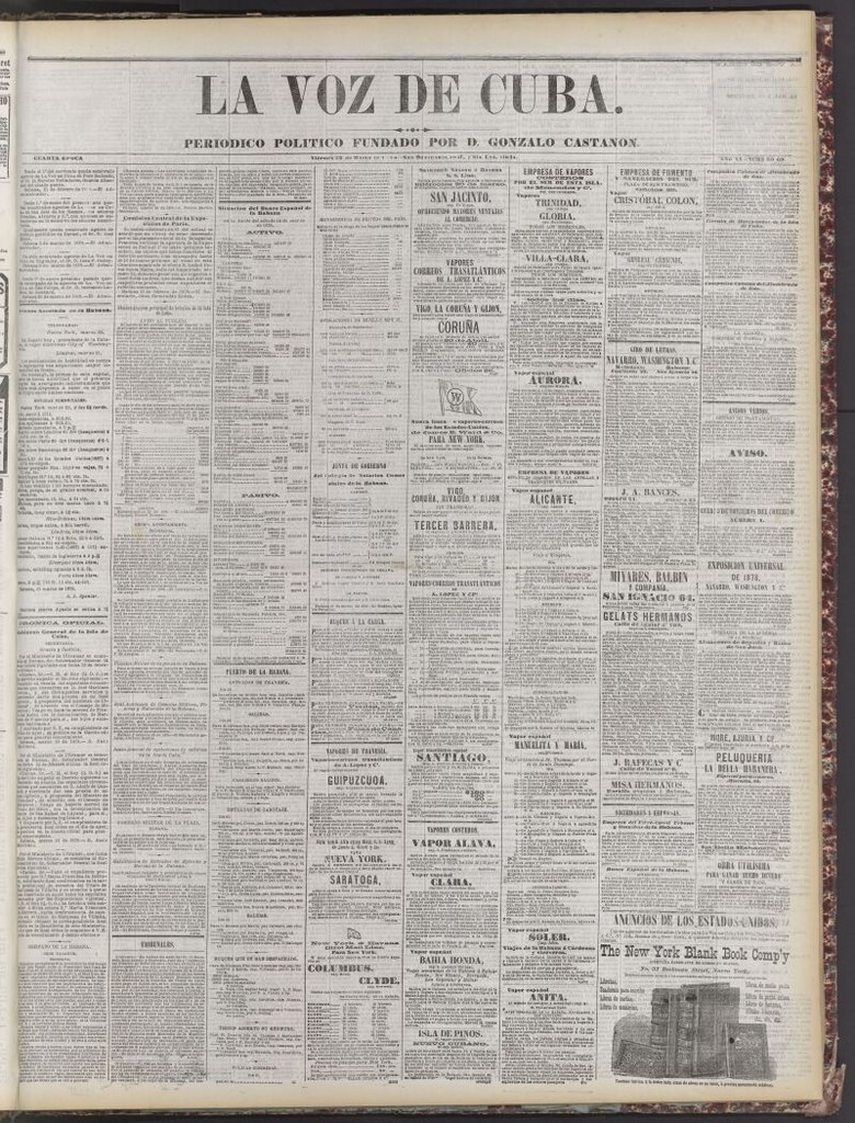 Miniatura de La Voz de Cuba: diario conservador del 22 de marzo de 1878