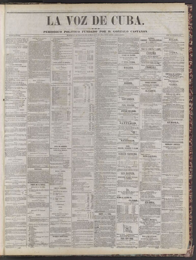 Miniatura de La Voz de Cuba: diario conservador del 31 de marzo de 1878