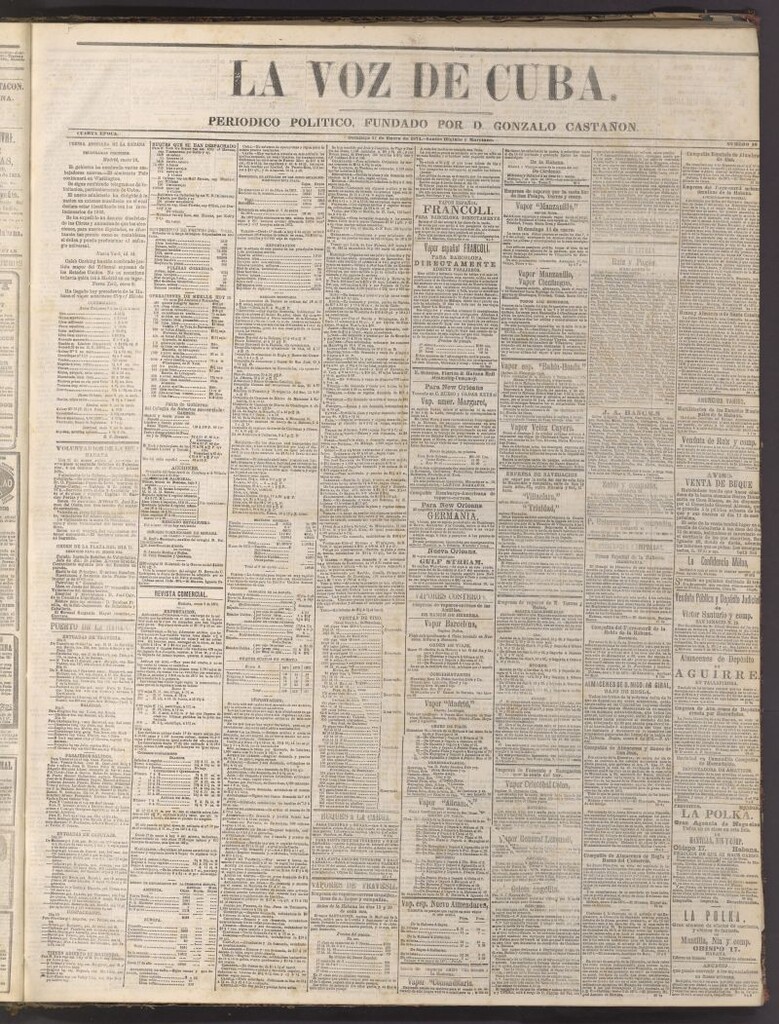 Miniatura de La Voz de Cuba: diario conservador del 11 de enero de 1874