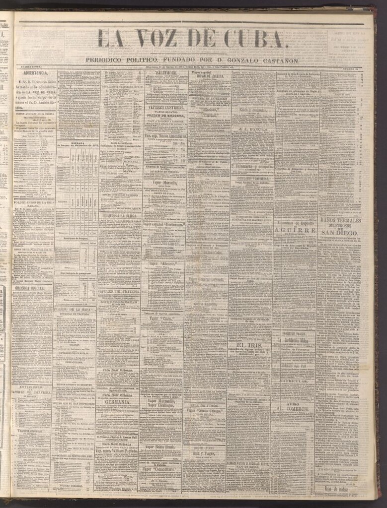 Miniatura de La Voz de Cuba: diario conservador del 21 de enero de 1874