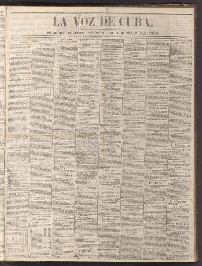 Miniatura de La Voz de Cuba: diario conservador del 23 de enero de 1874