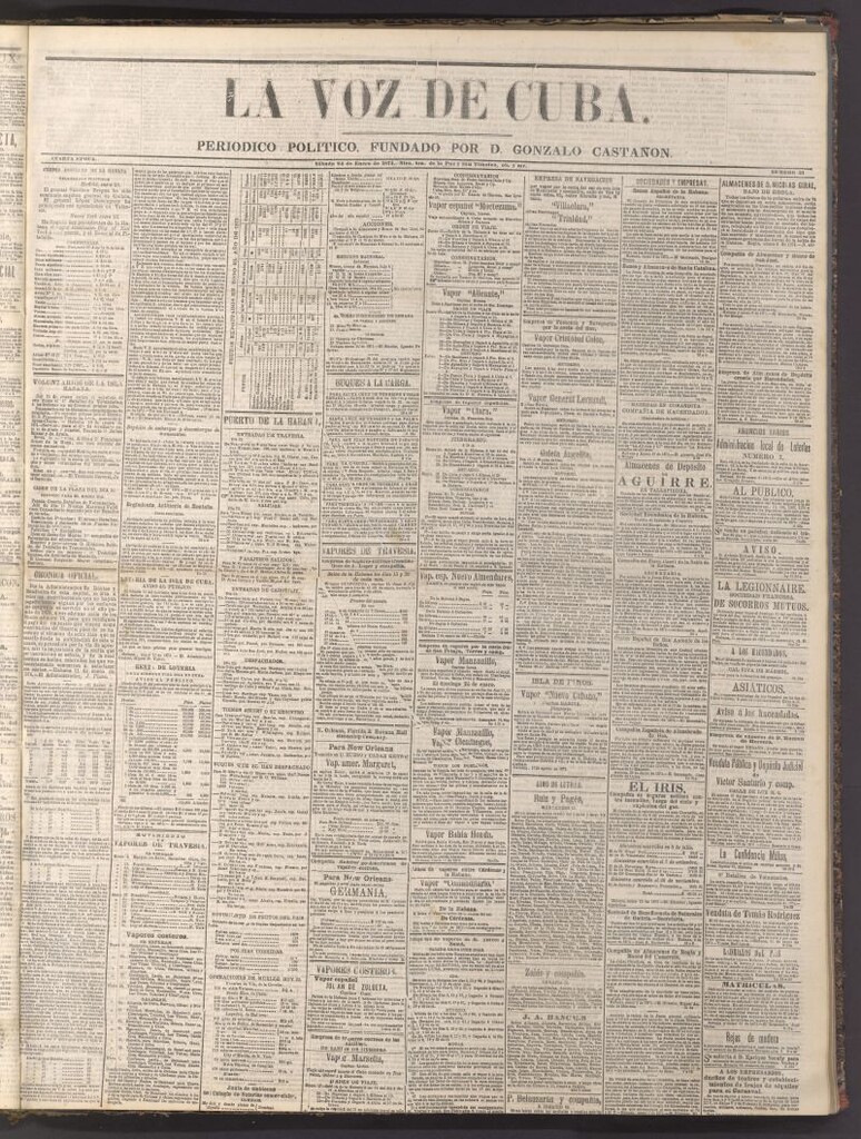 Miniatura de La Voz de Cuba: diario conservador del 24 de enero de 1874