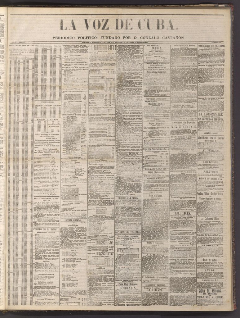 Miniatura de La Voz de Cuba: diario conservador del 25 de enero de 1874