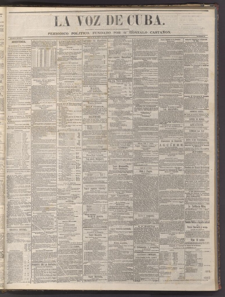 Miniatura de La Voz de Cuba: diario conservador del 29 de enero de 1874