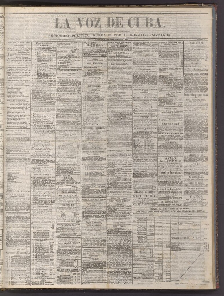 Miniatura de La Voz de Cuba: diario conservador del 6 de febrero de 1874