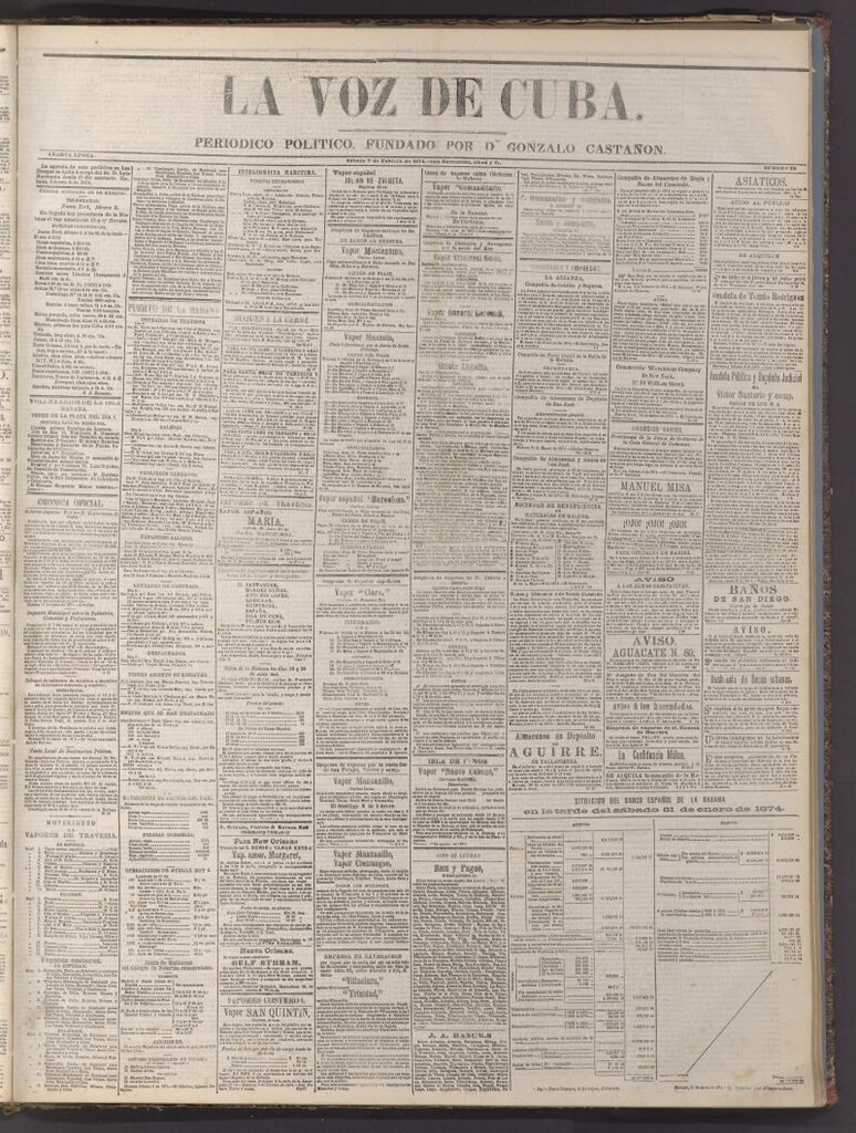 Miniatura de La Voz de Cuba: diario conservador del 7 de febrero de 1874
