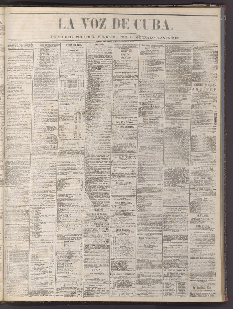 Miniatura de La Voz de Cuba: diario conservador del 8 de febrero de 1874