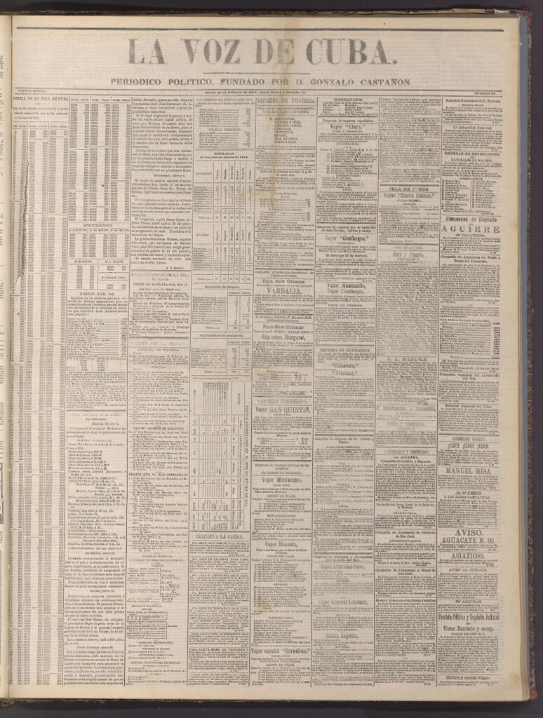 Miniatura de La Voz de Cuba: diario conservador del 12 de febrero de 1874