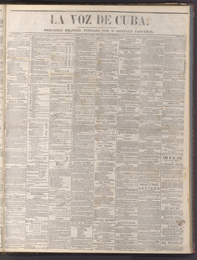 Miniatura de La Voz de Cuba: diario conservador del 15 de febrero de 1874