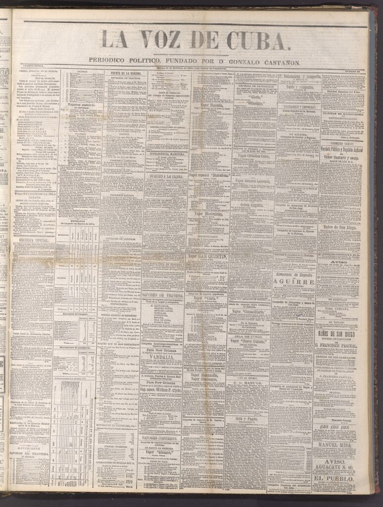 Miniatura de La Voz de Cuba: diario conservador del 17 de febrero de 1874