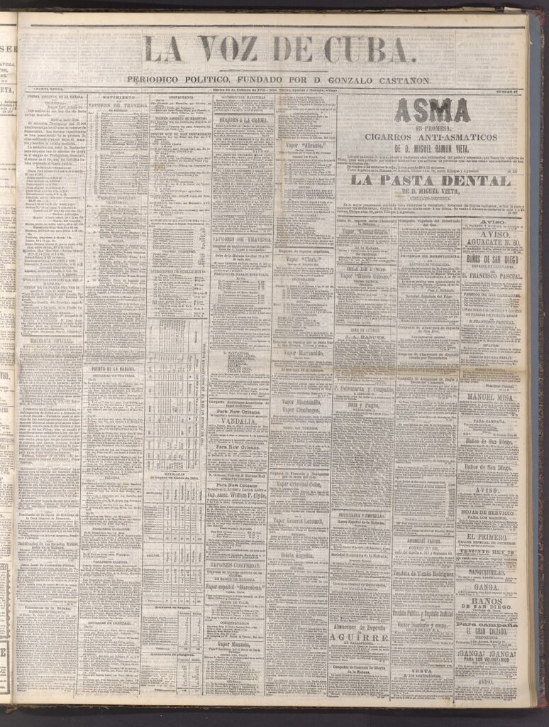 Miniatura de La Voz de Cuba: diario conservador del 24 de febrero de 1874