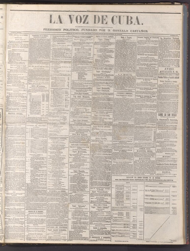 Miniatura de La Voz de Cuba: diario conservador del 26 de febrero de 1874
