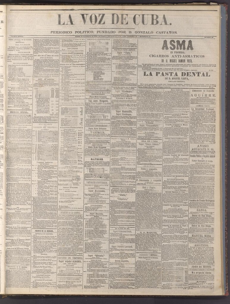 Miniatura de La Voz de Cuba: diario conservador del 27 de febrero de 1874
