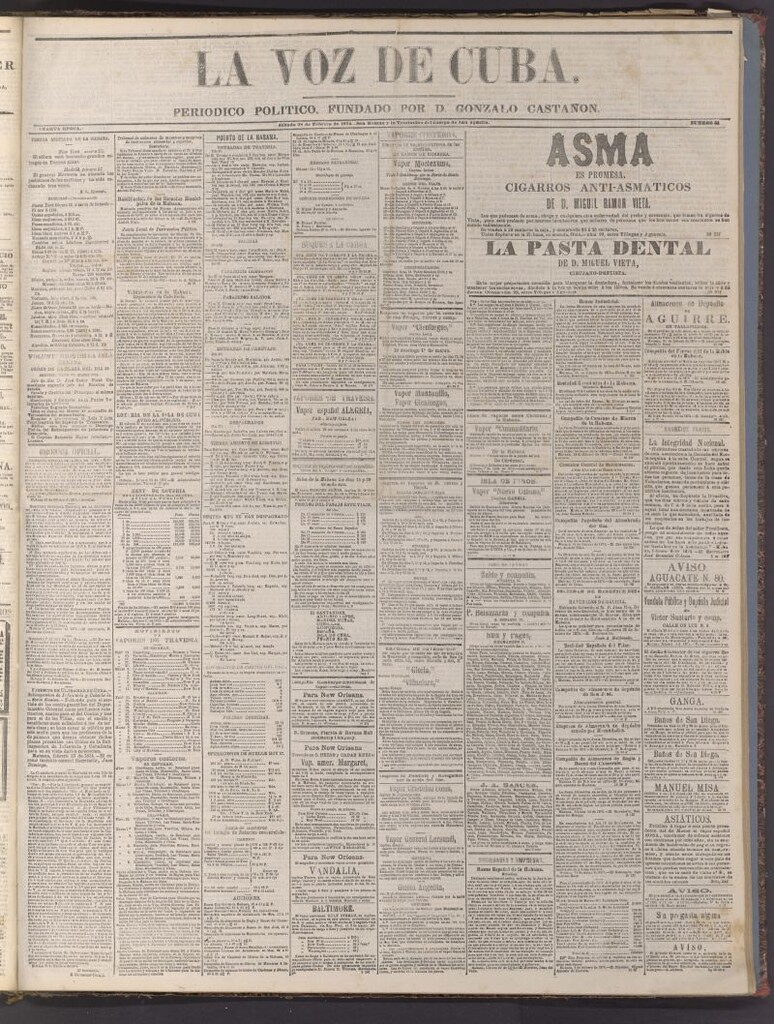 Miniatura de La Voz de Cuba: diario conservador del 28 de febrero de 1874