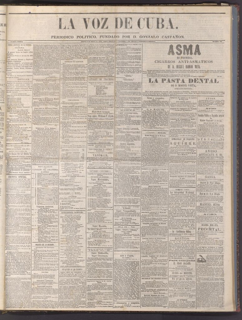 Miniatura de La Voz de Cuba: diario conservador del 3 de marzo de 1874