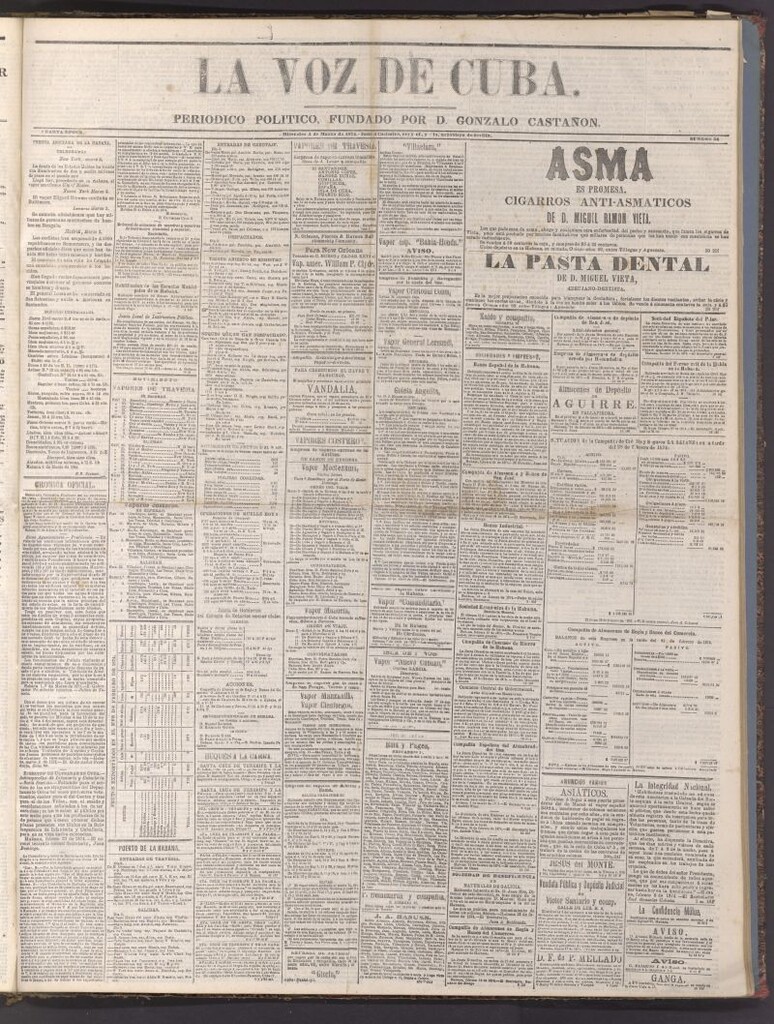 Miniatura de La Voz de Cuba: diario conservador del 4 de marzo de 1874