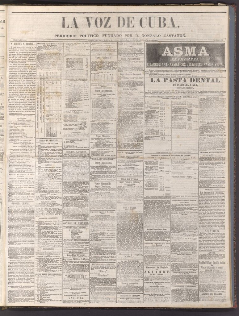 Miniatura de La Voz de Cuba: diario conservador del 6 de marzo de 1874