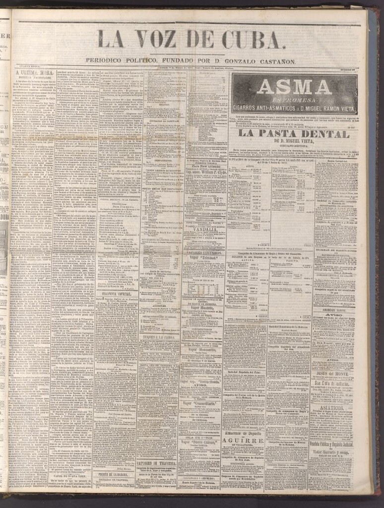 Miniatura de La Voz de Cuba: diario conservador del 7 de marzo de 1874