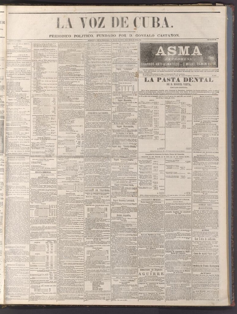 Miniatura de La Voz de Cuba: diario conservador del 8 de marzo de 1874