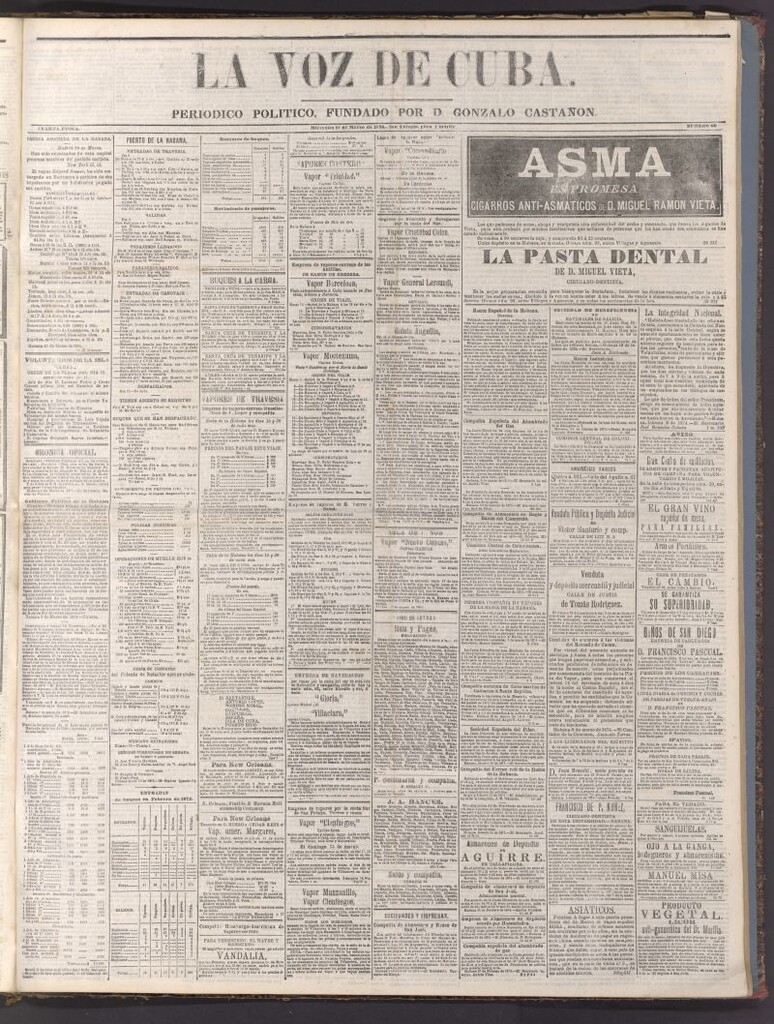 Miniatura de La Voz de Cuba: diario conservador del 11 de marzo de 1874