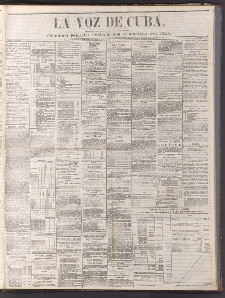 Miniatura de La Voz de Cuba: diario conservador del 13 de marzo de 1874