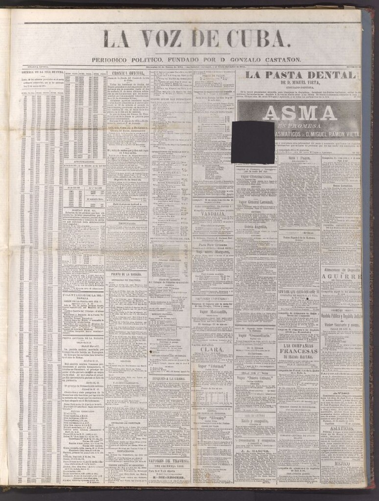 Miniatura de La Voz de Cuba: diario conservador del 18 de marzo de 1874
