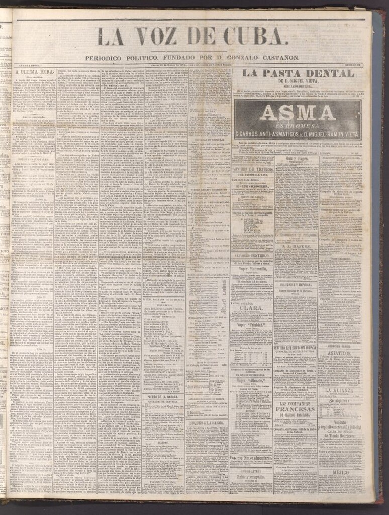 Miniatura de La Voz de Cuba: diario conservador del 19 de marzo de 1874