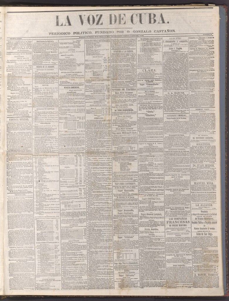 Miniatura de La Voz de Cuba: diario conservador del 22 de marzo de 1874