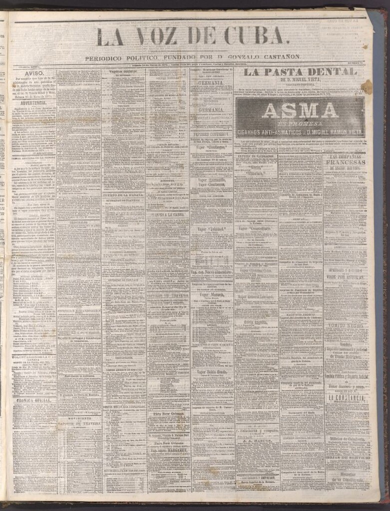 Miniatura de La Voz de Cuba: diario conservador del 28 de marzo de 1874