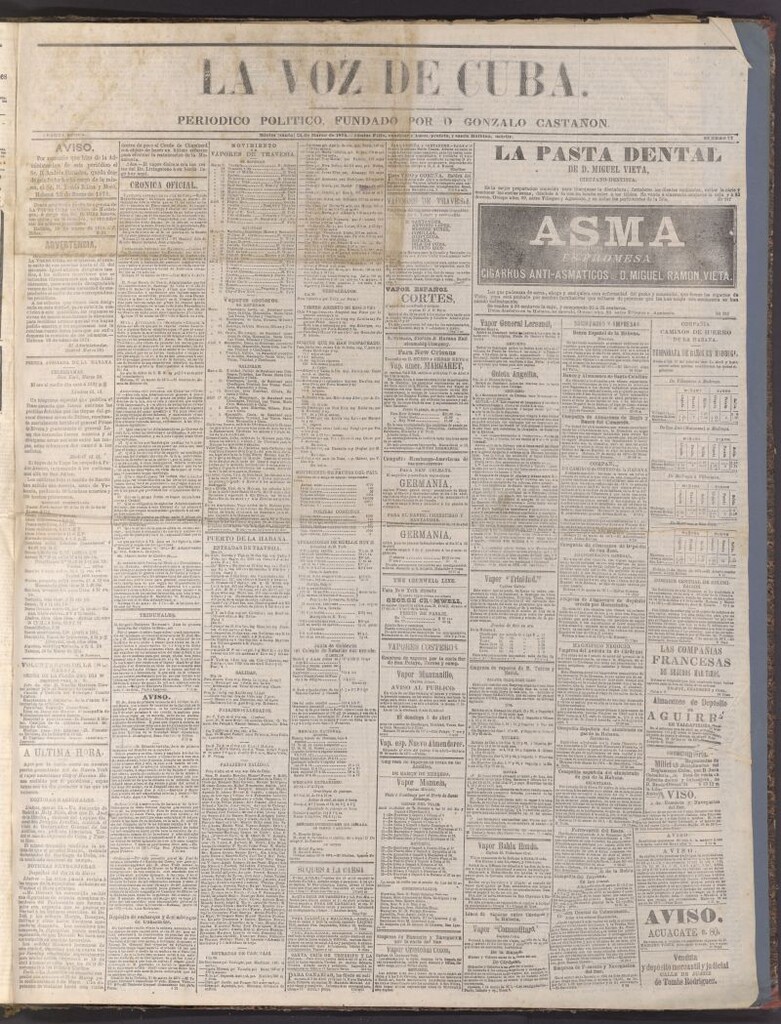 Miniatura de La Voz de Cuba: diario conservador del 31 de marzo de 1874