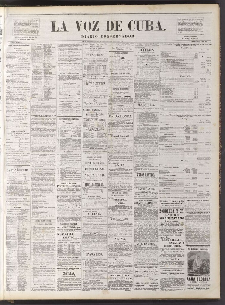 Miniatura de La Voz de Cuba: diario conservador del 15 de abril de 1879