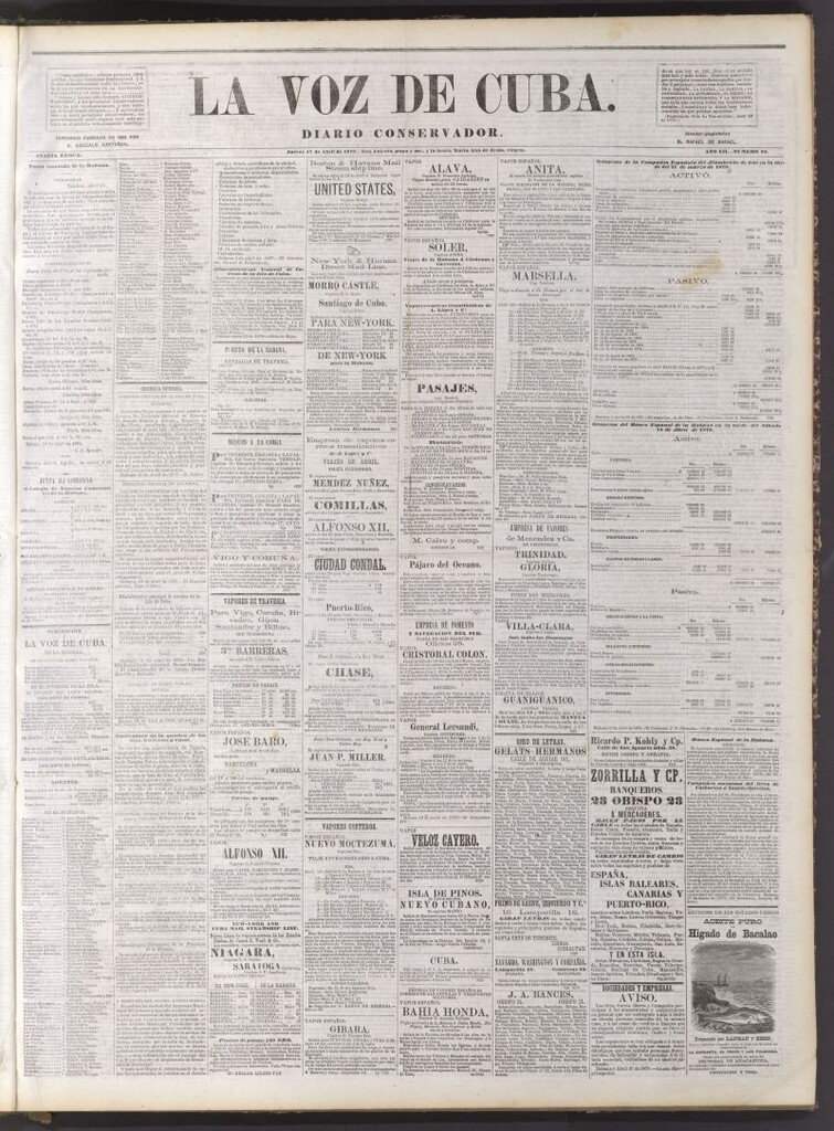 Miniatura de La Voz de Cuba: diario conservador del 17 de abril de 1879