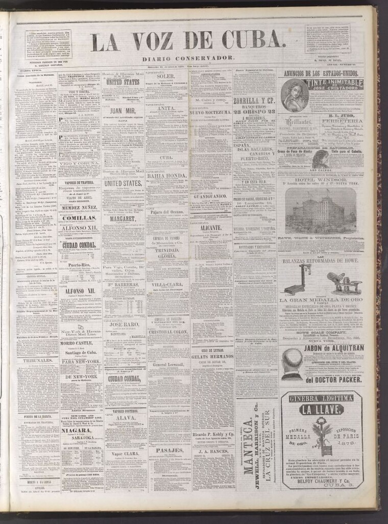 Miniatura de La Voz de Cuba: diario conservador del 23 de abril de 1879