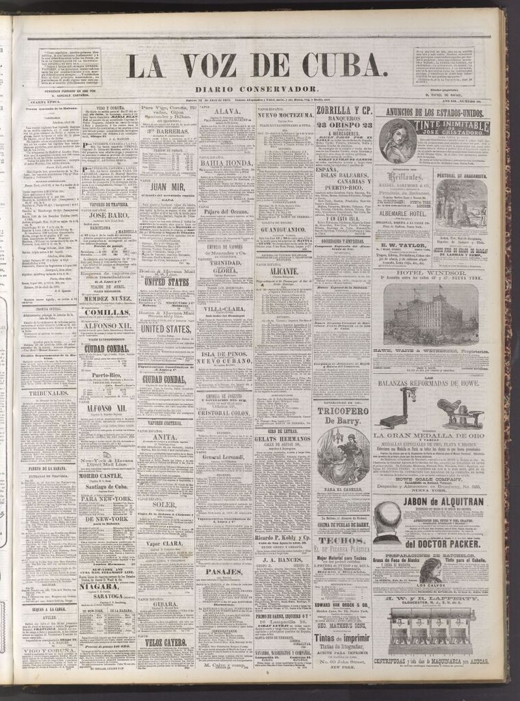 Miniatura de La Voz de Cuba: diario conservador del 24 de abril de 1879