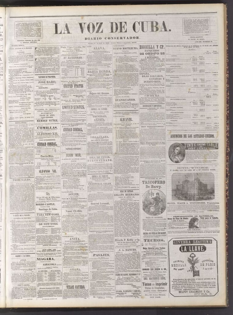 Miniatura de La Voz de Cuba: diario conservador del 25 de abril de 1879